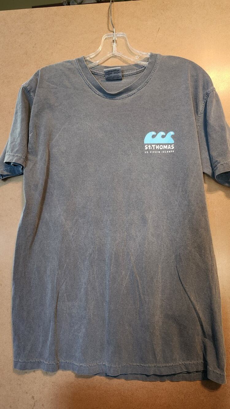 Comfort Colors St Thomas US Virgin Islands Graphic T-Shirt Gray Mens Size M #675